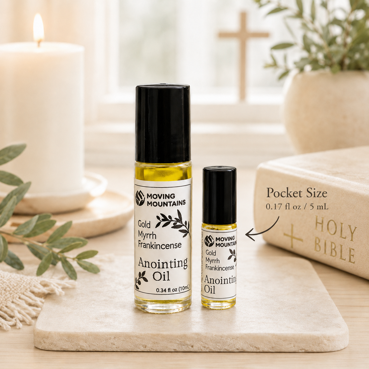 Moving Mountains Anointing Oil - Pocket Size Rollerball 0.17 fl oz / 5 mL